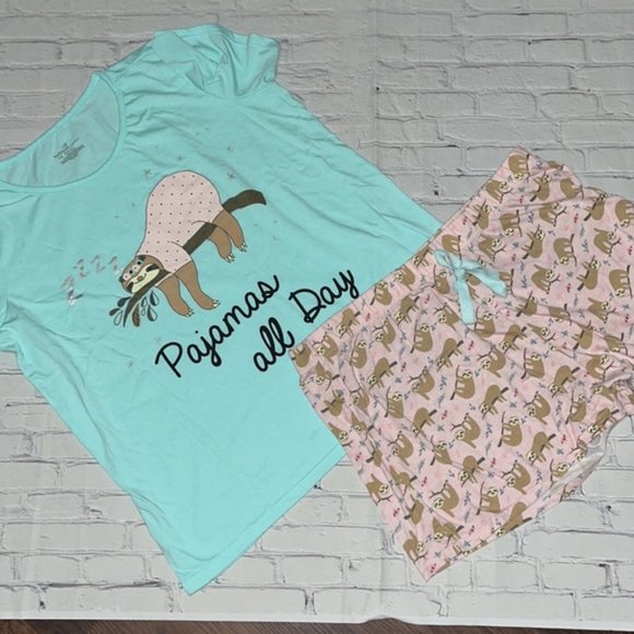 Bobbie Brooks Sloth Pajama Short Set, Size 1X - Picture 8 of 10